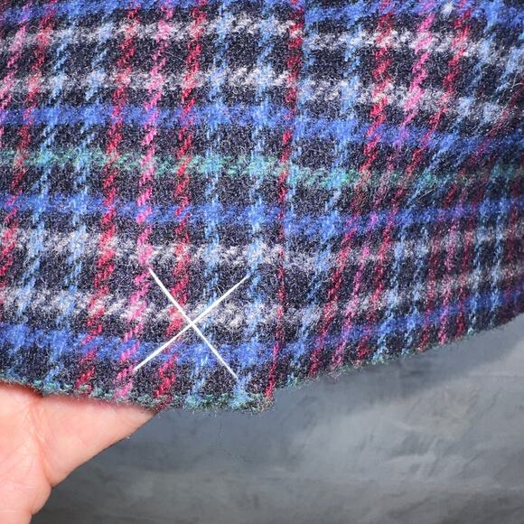 Talbots Blazer Women 16 Blue Mistletoe Plaid Shetland Wool True Classic Timeless - Picture 11 of 16